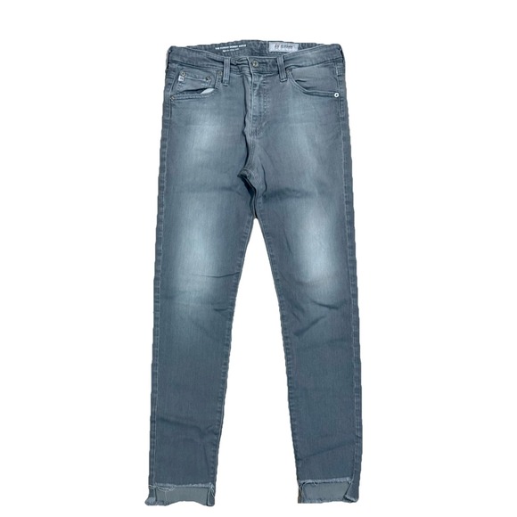 AG Adriano Goldschmied Farrah Skinny‎ Ankle Jeans Womens 29 Gray Denim Cut Hem - Picture 1 of 8